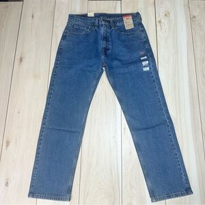 New Levi's 505 Jeans Men's 34x30 Regular Fit Blue Stretch Denim Straight Leg NWT